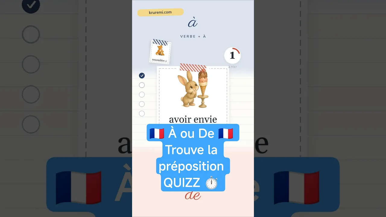 À or de after a French verb?
